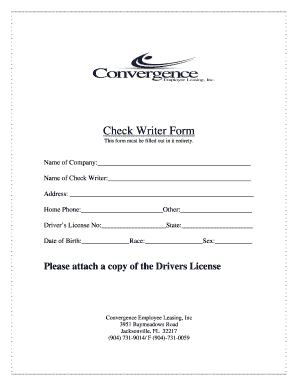 Check Writer Form