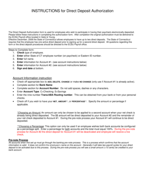 Direct Deposit Authorization Form