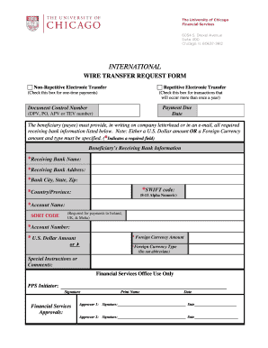 International Wire Transfer Request Form