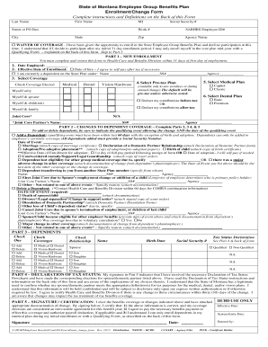 Montana Employee Group Benefits Enrollment Form