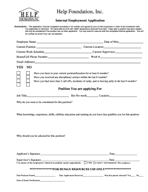 Current HELP Employee Application Form - HELP Foundation - helpfoundationinc