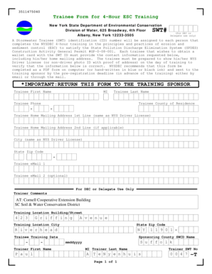4-Hour ESC Training Trainee Form