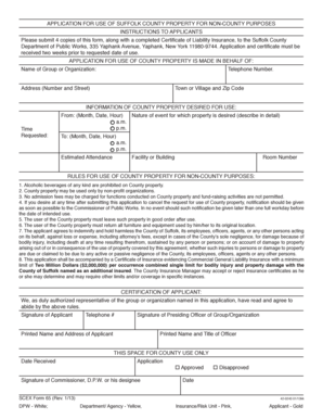 Suffolk County Property Use Application