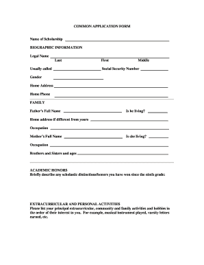 Common Application Form