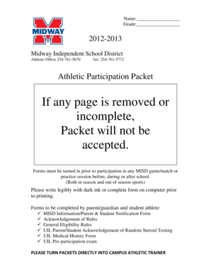 Midway ISD Athletic Participation Packet