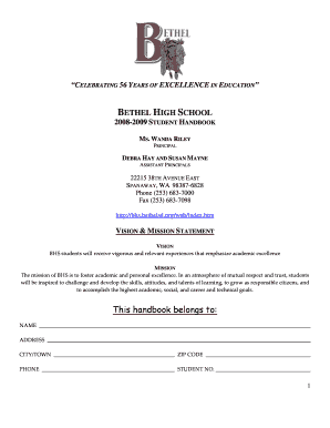 Bethel High School Student Handbook