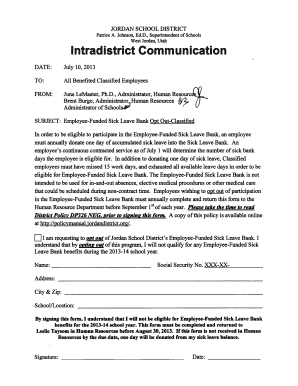 human resource sick jordan district policy examples opt bank form resources policies templates
