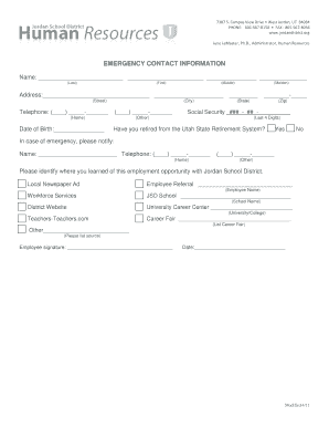 Emergency Contact Information Form