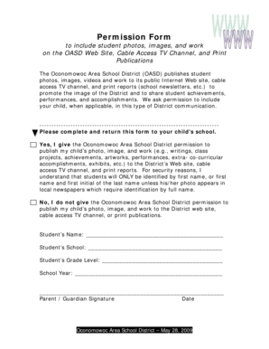 OASD Student Media Permission Form