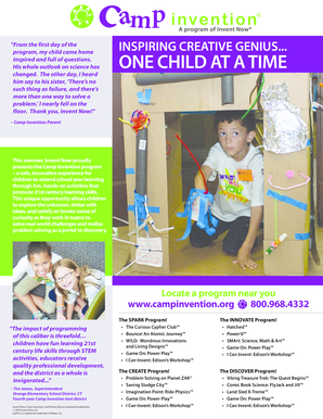 Camp Invention Registration Form