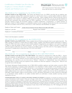 FMLA Certification of Health Care Provider