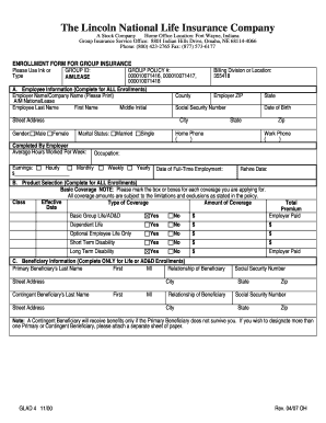 Group Insurance Enrollment Form