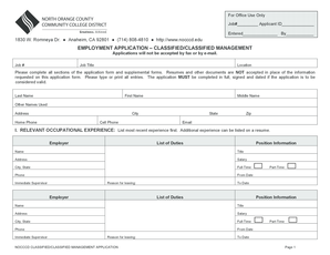 California Classified Employment Application