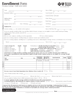 Health and Dental Enrollment Form
