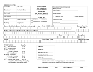 Dog License and Rabies Certificate