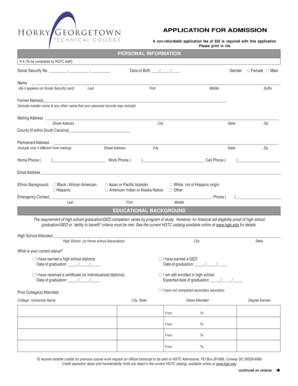 Application for Admission