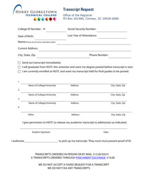 Transcript Request Form