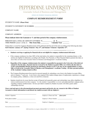 Company Reimbursement Form