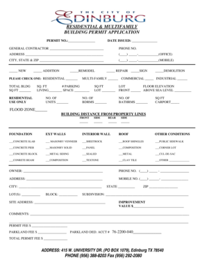 Residential & Multifamily Building Permit Application