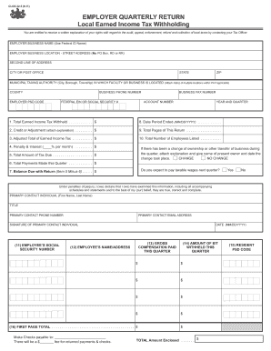 CLGS-32-5 Employer Quarterly Return