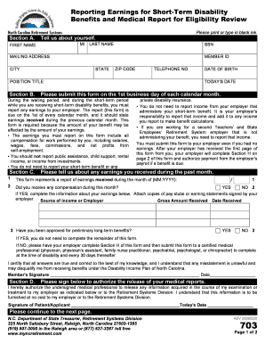 Short-Term Disability Earnings Report Form