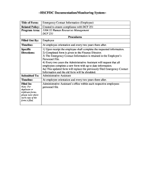 Emergency Contact Information Form