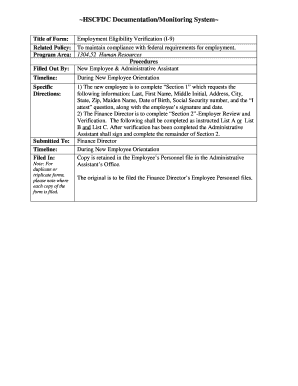 Employment Eligibility Verification Form I-9