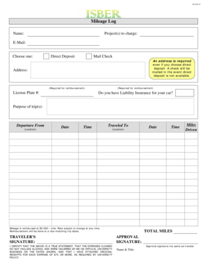 Mileage Log - isber ucsb