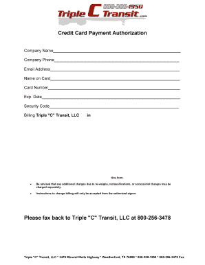 Credit Card Payment Authorization