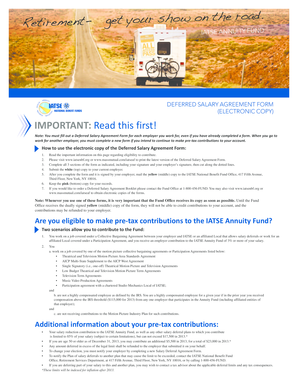 IATSE Annuity Fund Deferred Salary Agreement Form