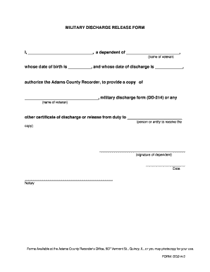 Form DD214-2 - Adams County