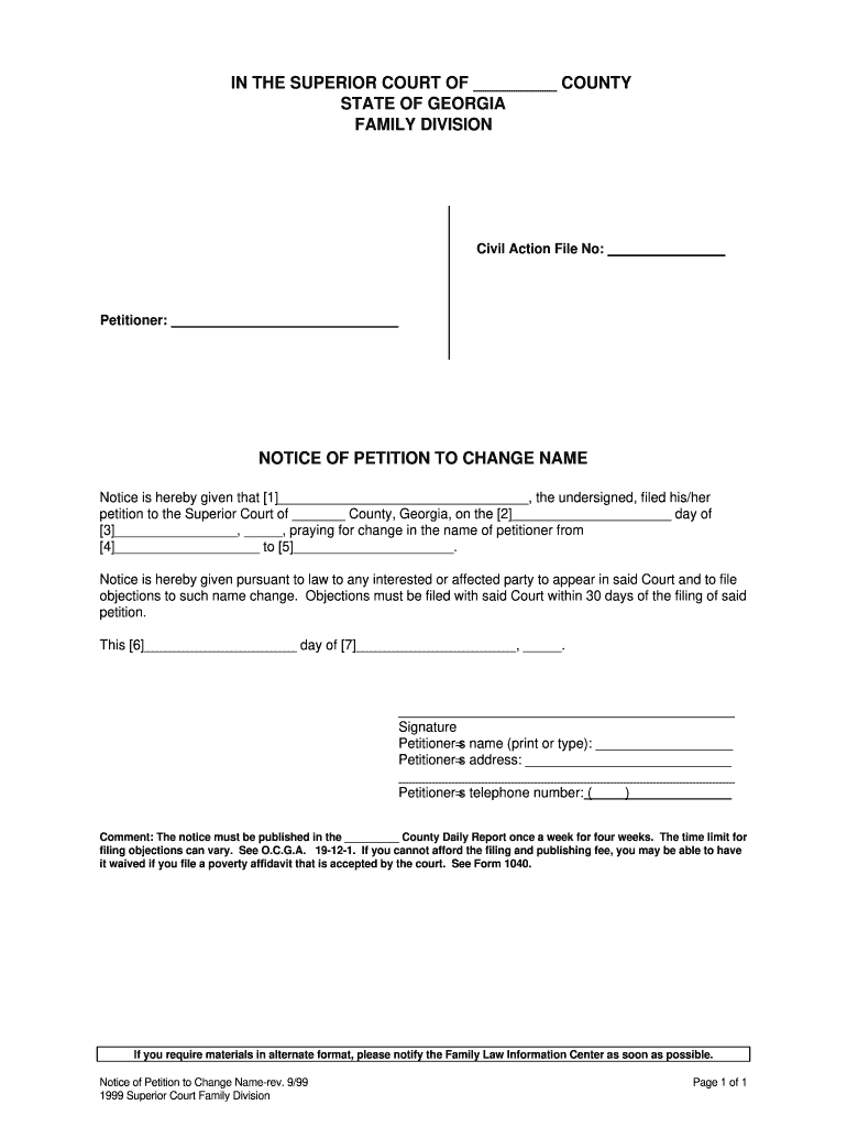 notice of petition Preview on Page 1.