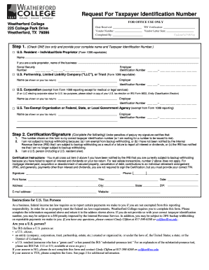 Form W-9 Taxpayer Identification Number Request - Weatherford ... - mywc wc