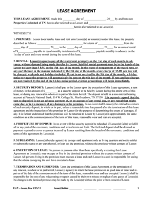 Tennessee Residential Lease Agreement