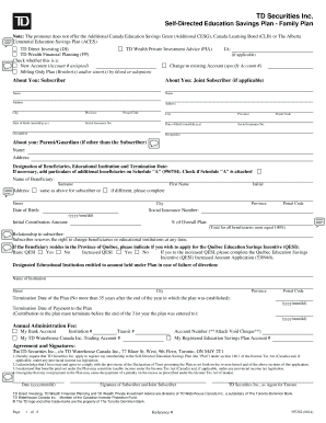 TD Securities Self-Directed Education Savings Plan