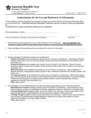 Authorization for Use and Disclosure of Information