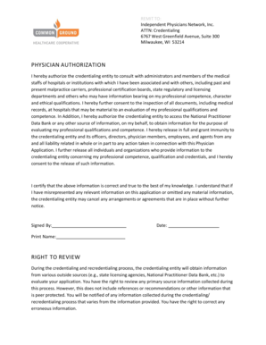 Physician Authorization Form