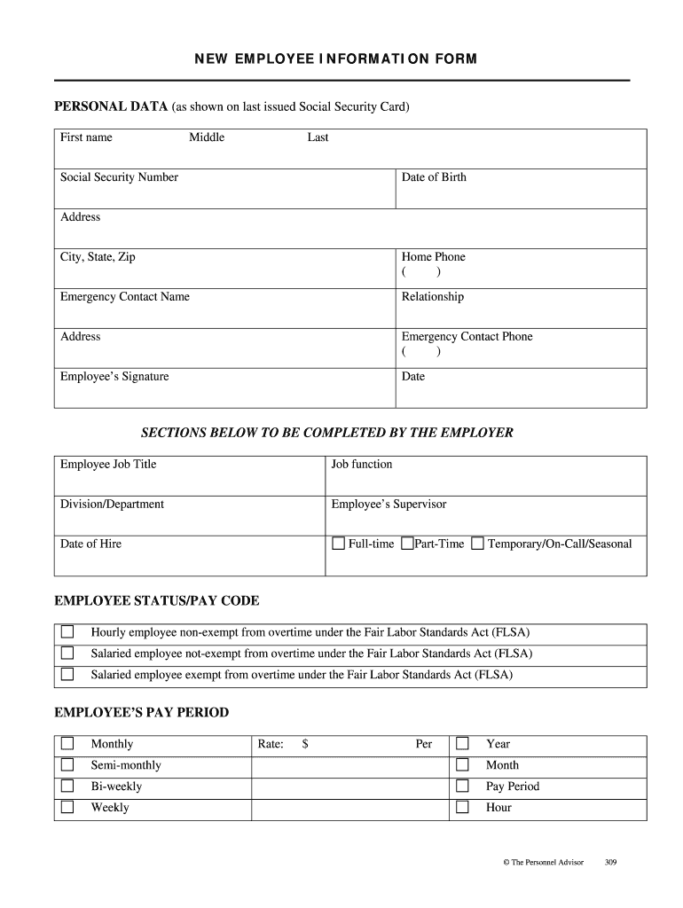 New Employee Forms Printable Fill Online, Printable, Fillable, Blank