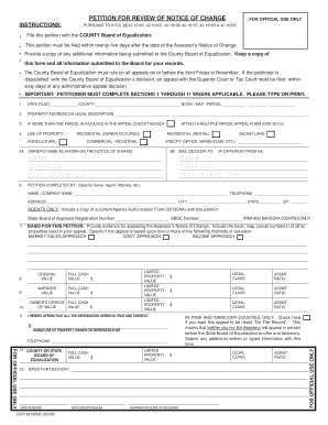 Petition for Review of Notice of Change