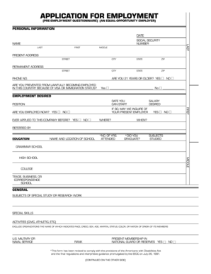 Employment Application Form