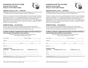 Luminaria Order Form
