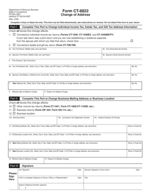 Connecticut Form CT-8822