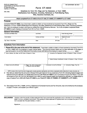 Connecticut Form CT-4852