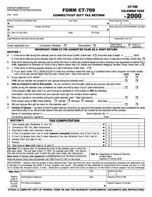 Connecticut Gift Tax Return Form CT-709