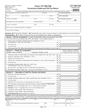 Connecticut Estate and Gift Tax Return Form CT-706/709