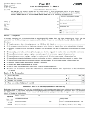 Connecticut Attorney Occupational Tax Return