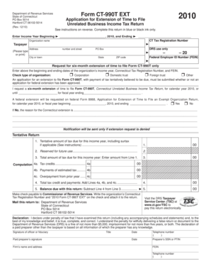 Connecticut Form CT-990T EXT