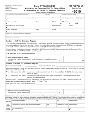 Connecticut Estate and Gift Tax Extension Form