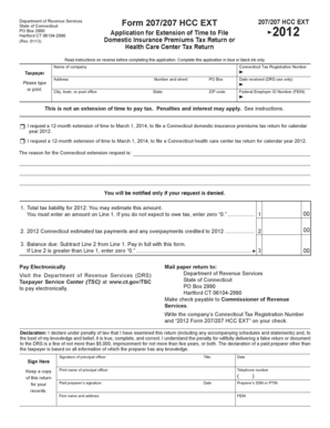 Connecticut Form 207/207 HCC EXT