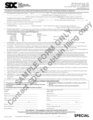 SDC Director Choreographer Agreement